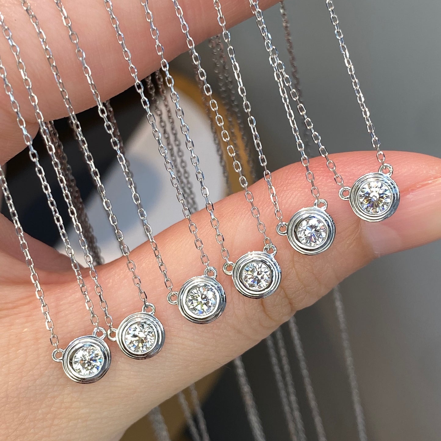 Bezel Set Lab-Grown Diamond Necklace