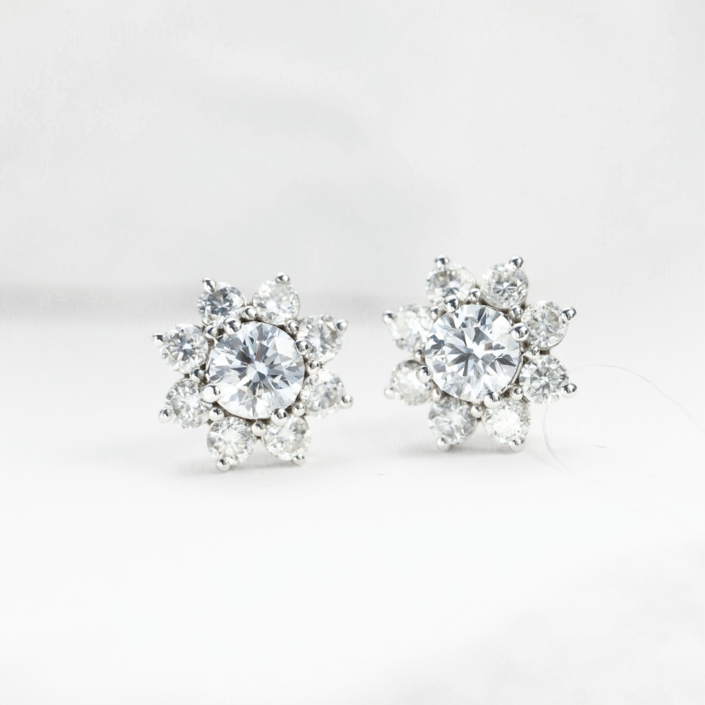 Snowflake Lab-Grown Diamond Stud Earrings