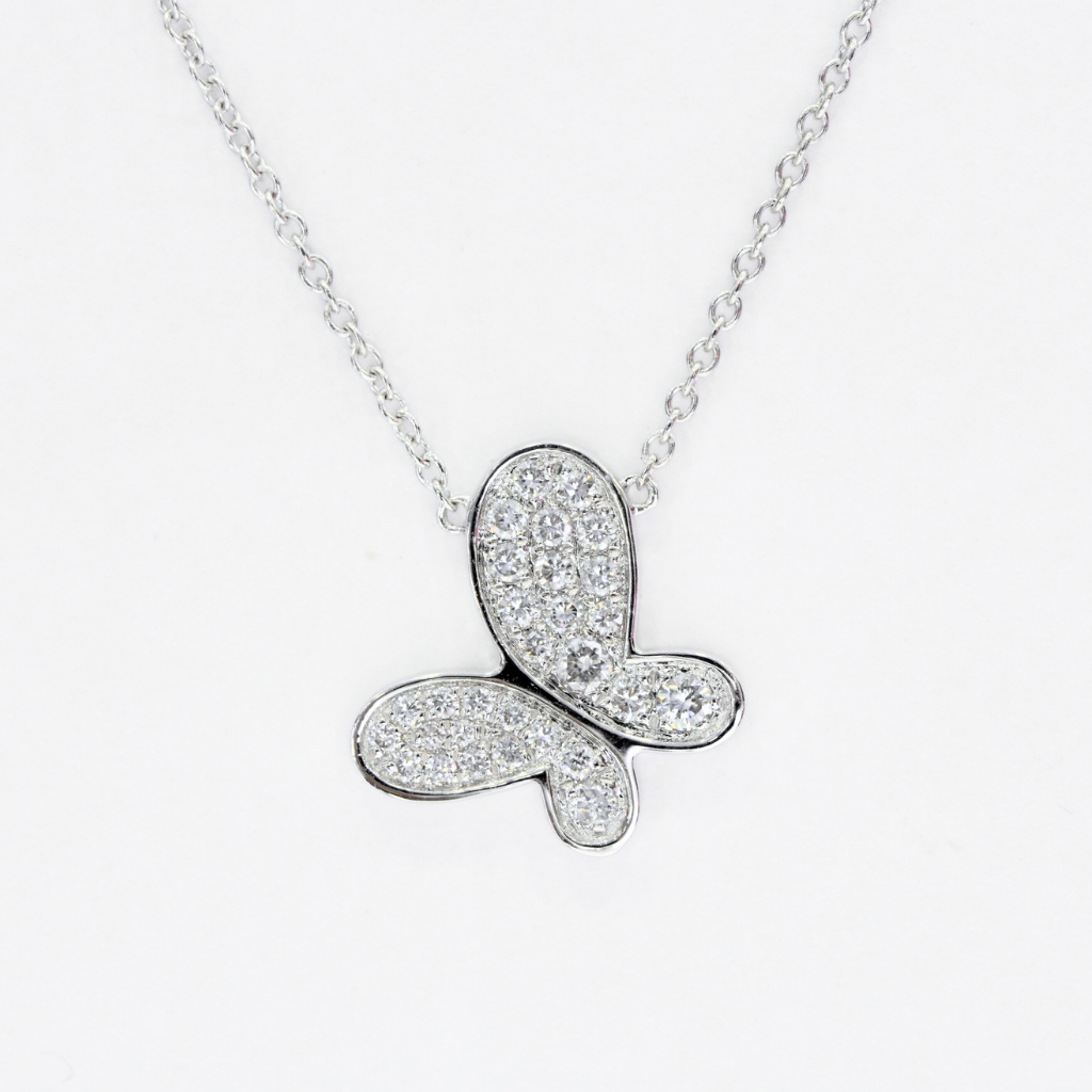 Sparkling Pavé-Set Butterfly Lab-Grown Diamond Necklace