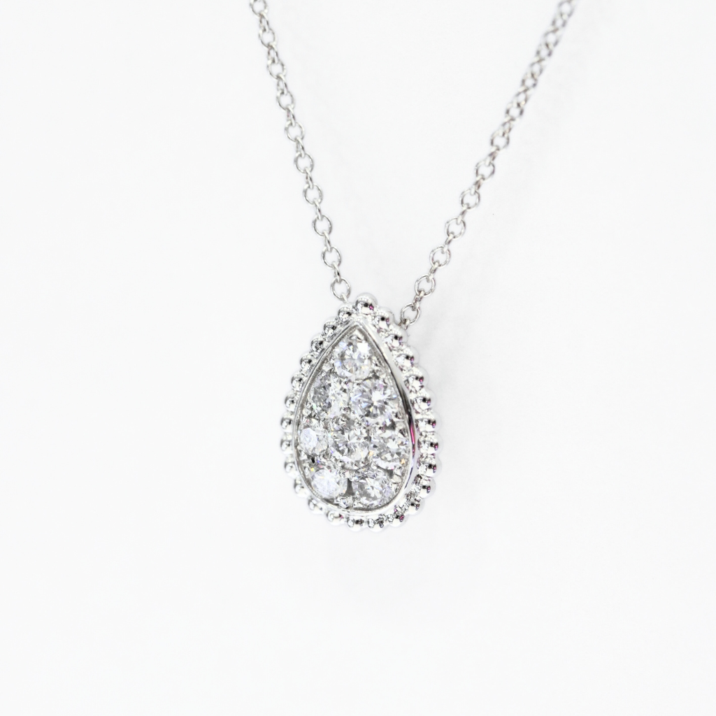 Teardrop Lab-Grown Diamond Necklace in Vintage Style