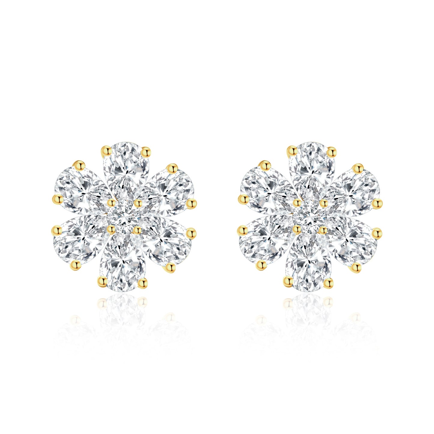 Floral Cluster Lab Diamond Stud Earrings