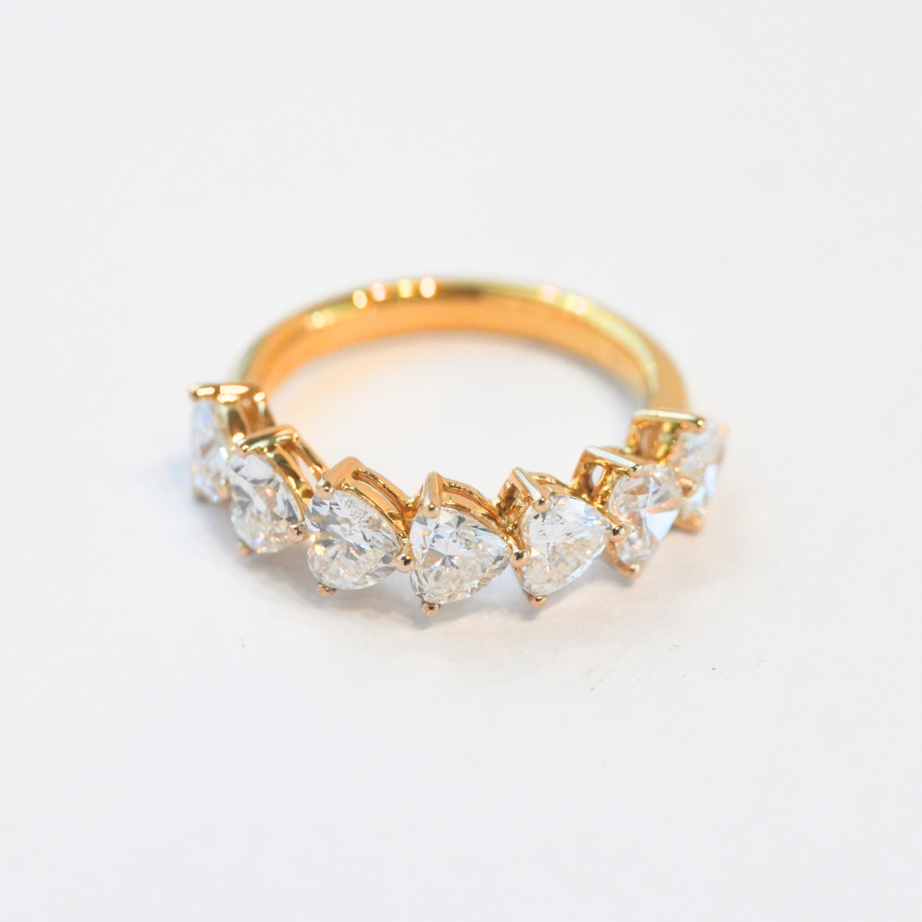 Heart-Shaped Lab-Grown Diamond Half-Eternity Band
