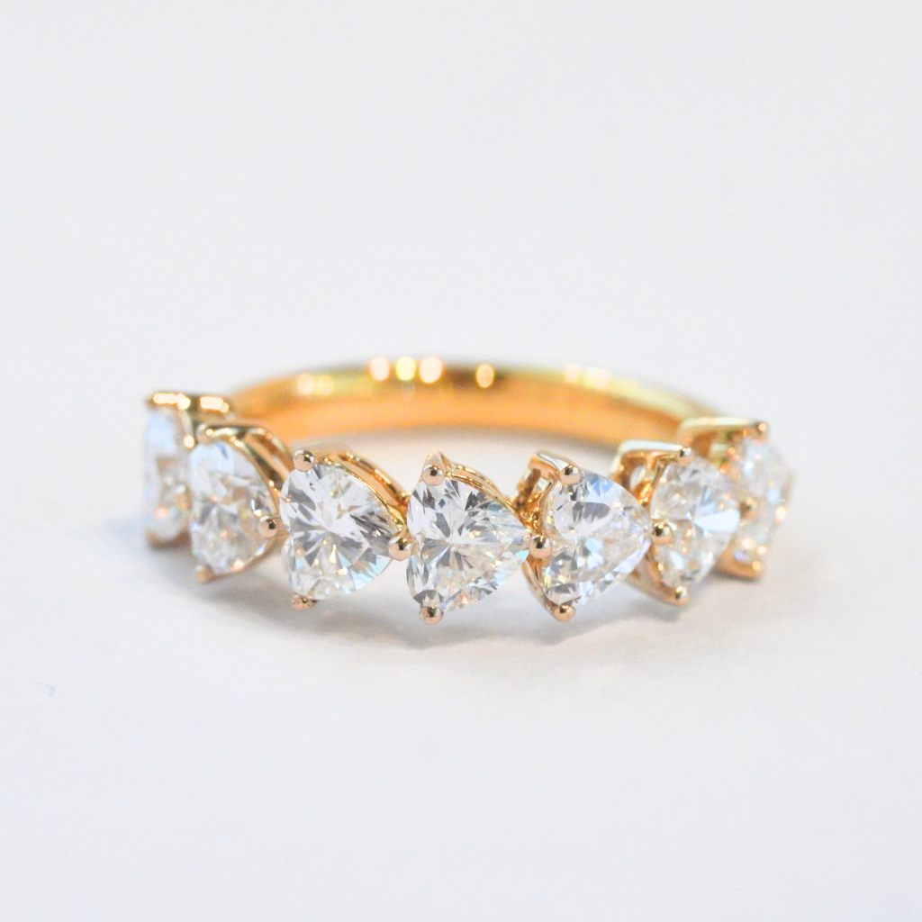 Heart-Shaped Lab-Grown Diamond Half-Eternity Band
