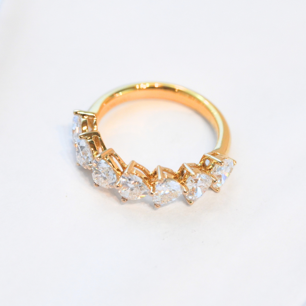 Heart-Shaped Lab-Grown Diamond Half-Eternity Band