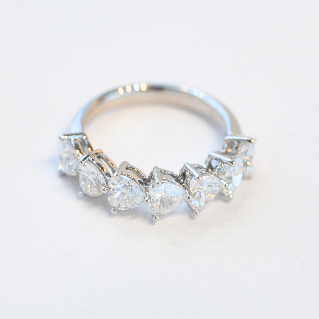 Heart-Shaped Lab-Grown Diamond Half-Eternity Band