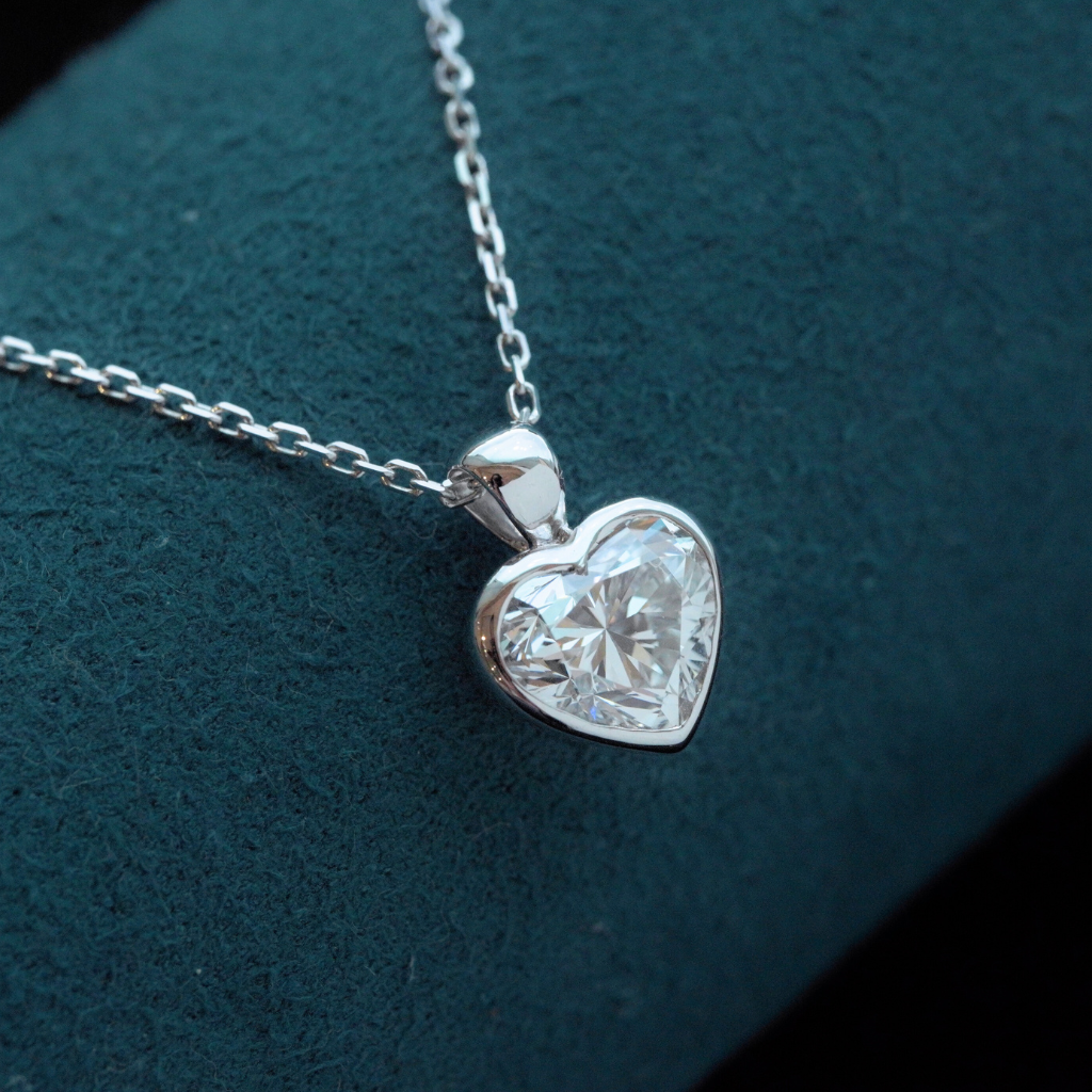 Bezel-Set Heart-Shaped Lab Diamond Pendant