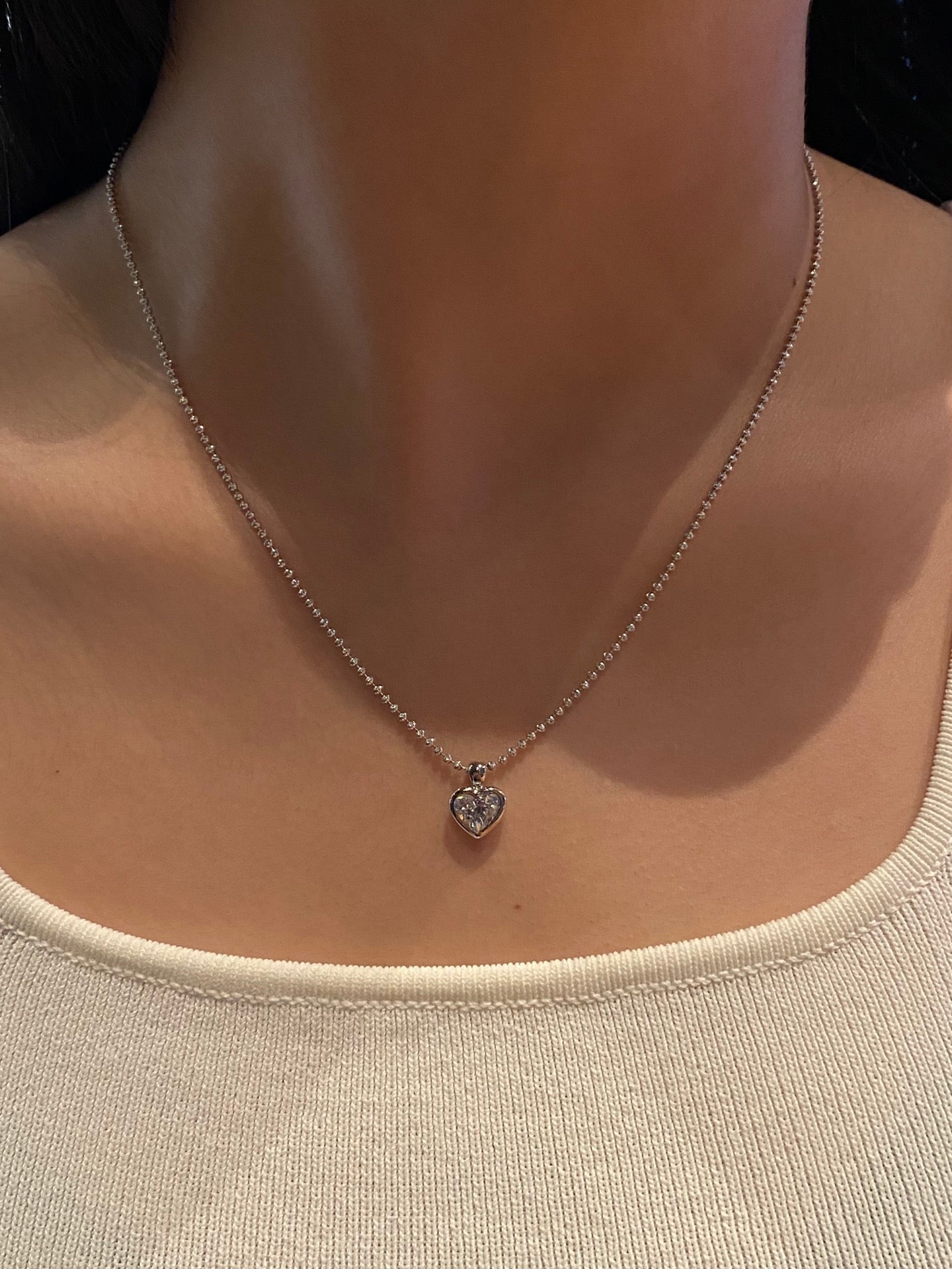 Bezel-Set Heart-Shaped Lab Diamond Pendant