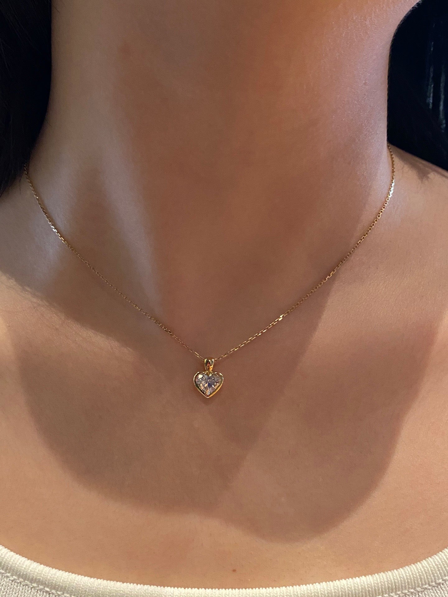 Bezel-Set Heart-Shaped Lab Diamond Pendant