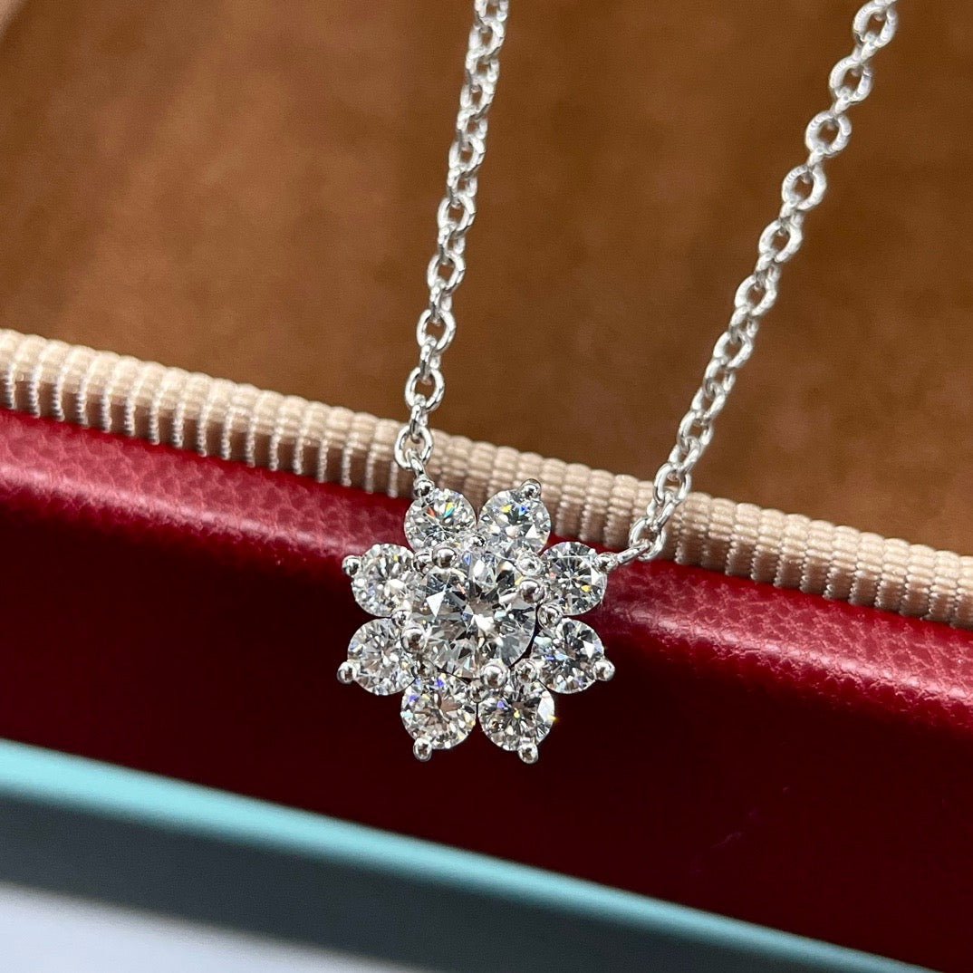 Floral Cluster Lab-Grown Diamond Necklace