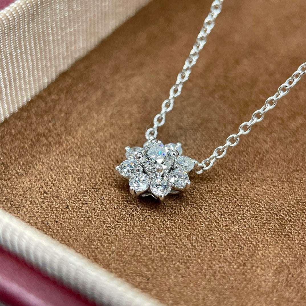Floral Cluster Lab-Grown Diamond Necklace