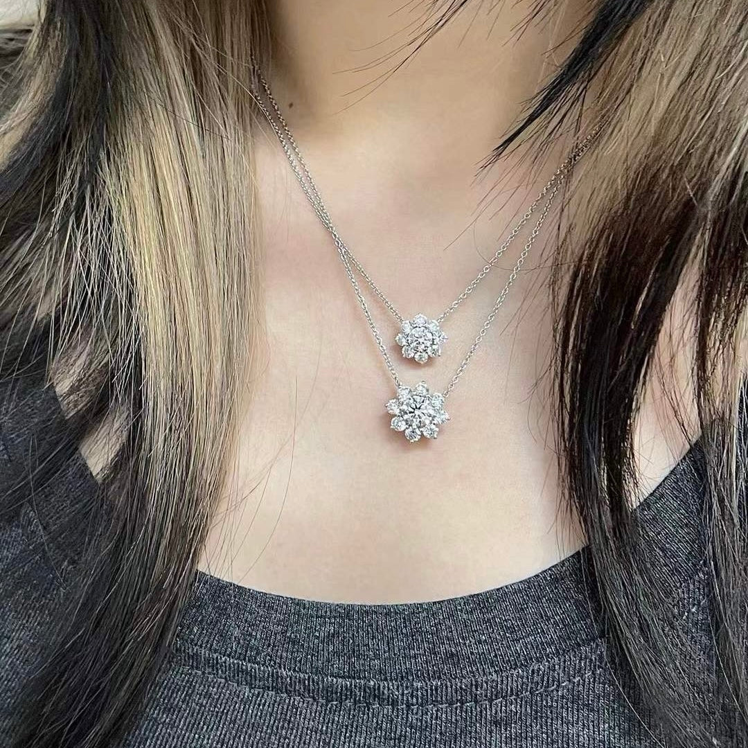 Floral Cluster Lab-Grown Diamond Necklace