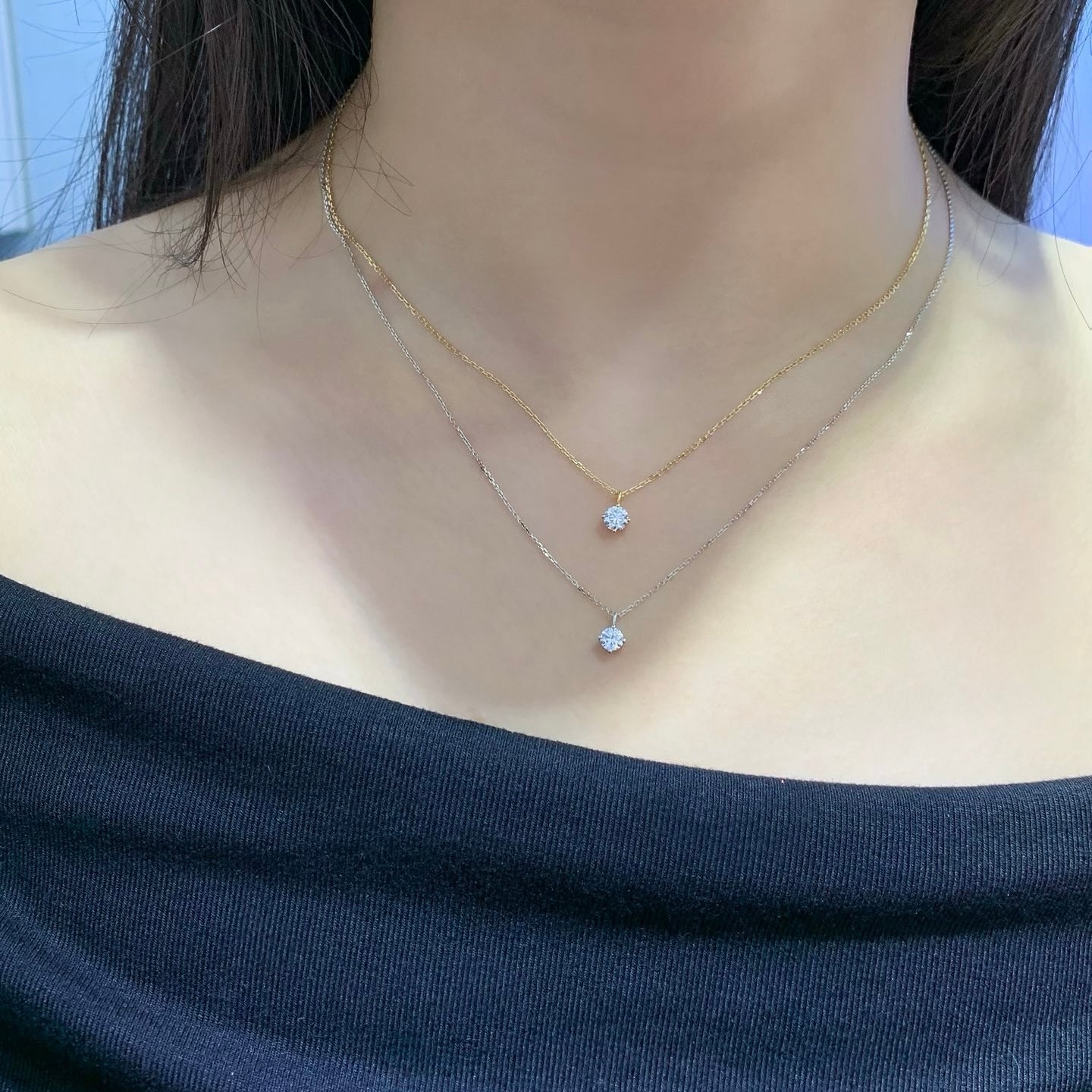 Classic Round Solitaire Diamond Necklace