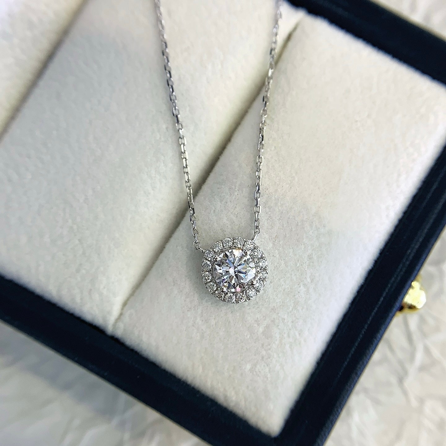 Halo Round Lab Diamond Necklace