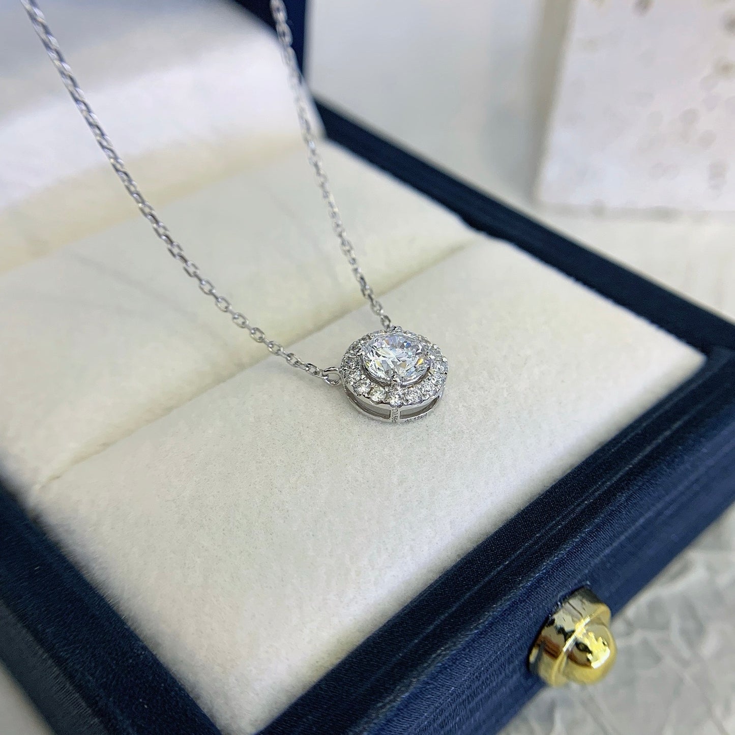 Halo Round Lab Diamond Necklace