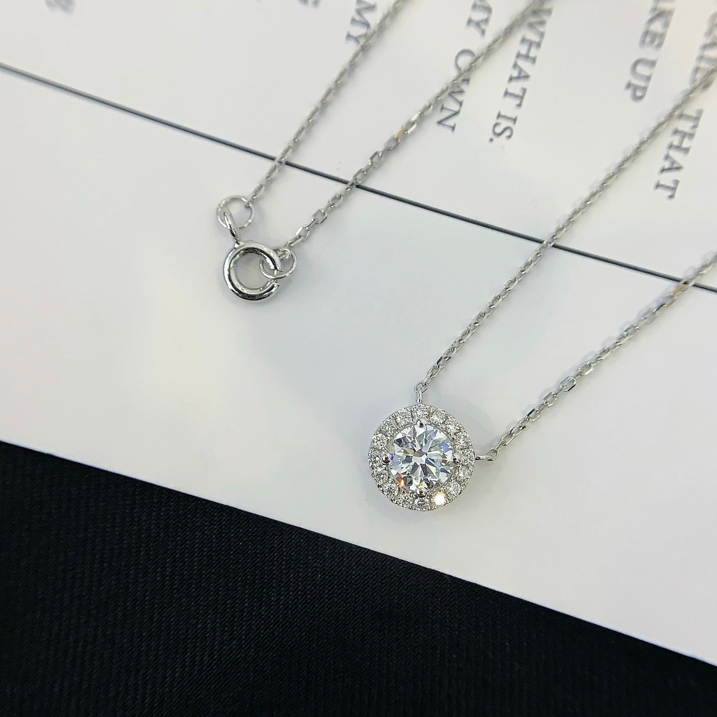 Halo Round Lab Diamond Necklace