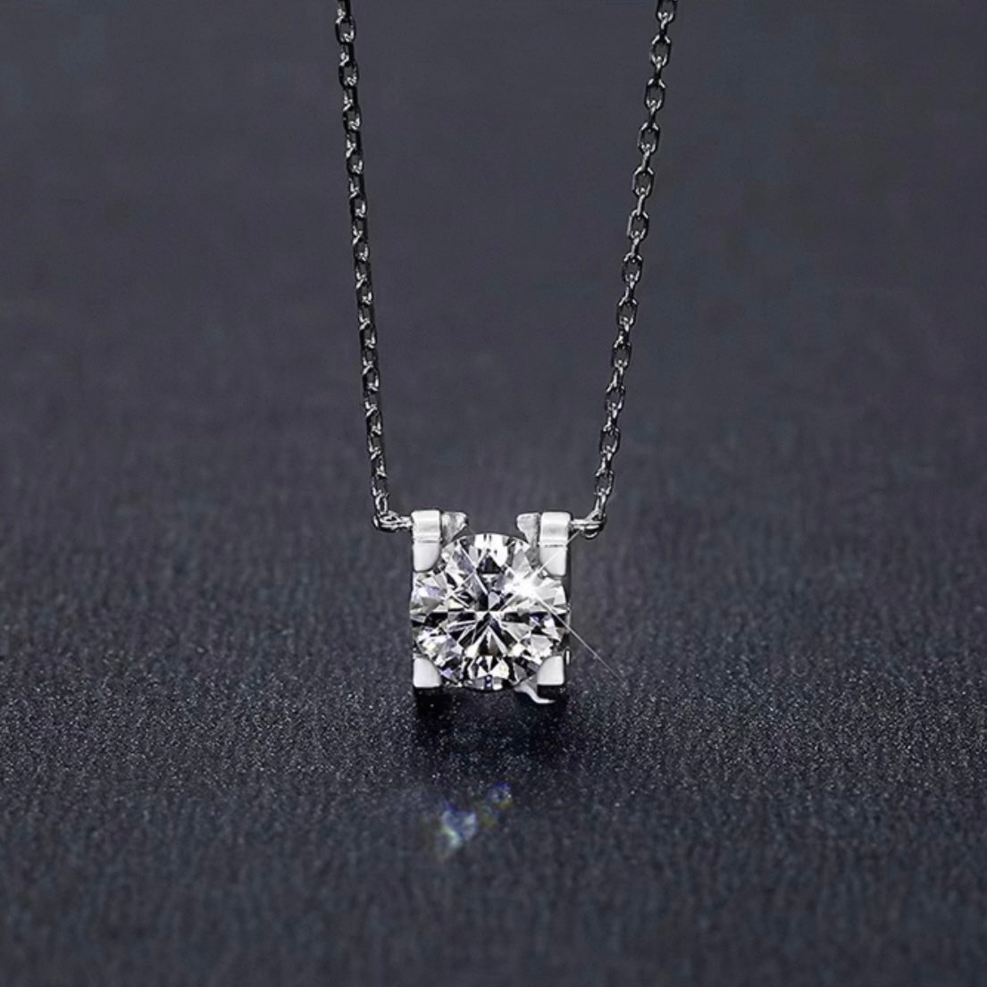 Four-Prong Lab-Grown Diamond Solitaire Necklace