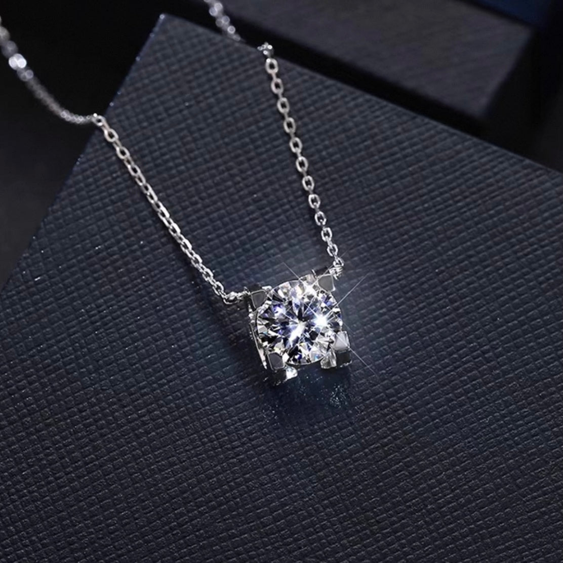 Four-Prong Lab-Grown Diamond Solitaire Necklace