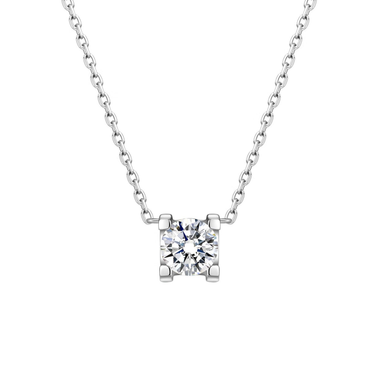 Four-Prong Lab-Grown Diamond Solitaire Necklace