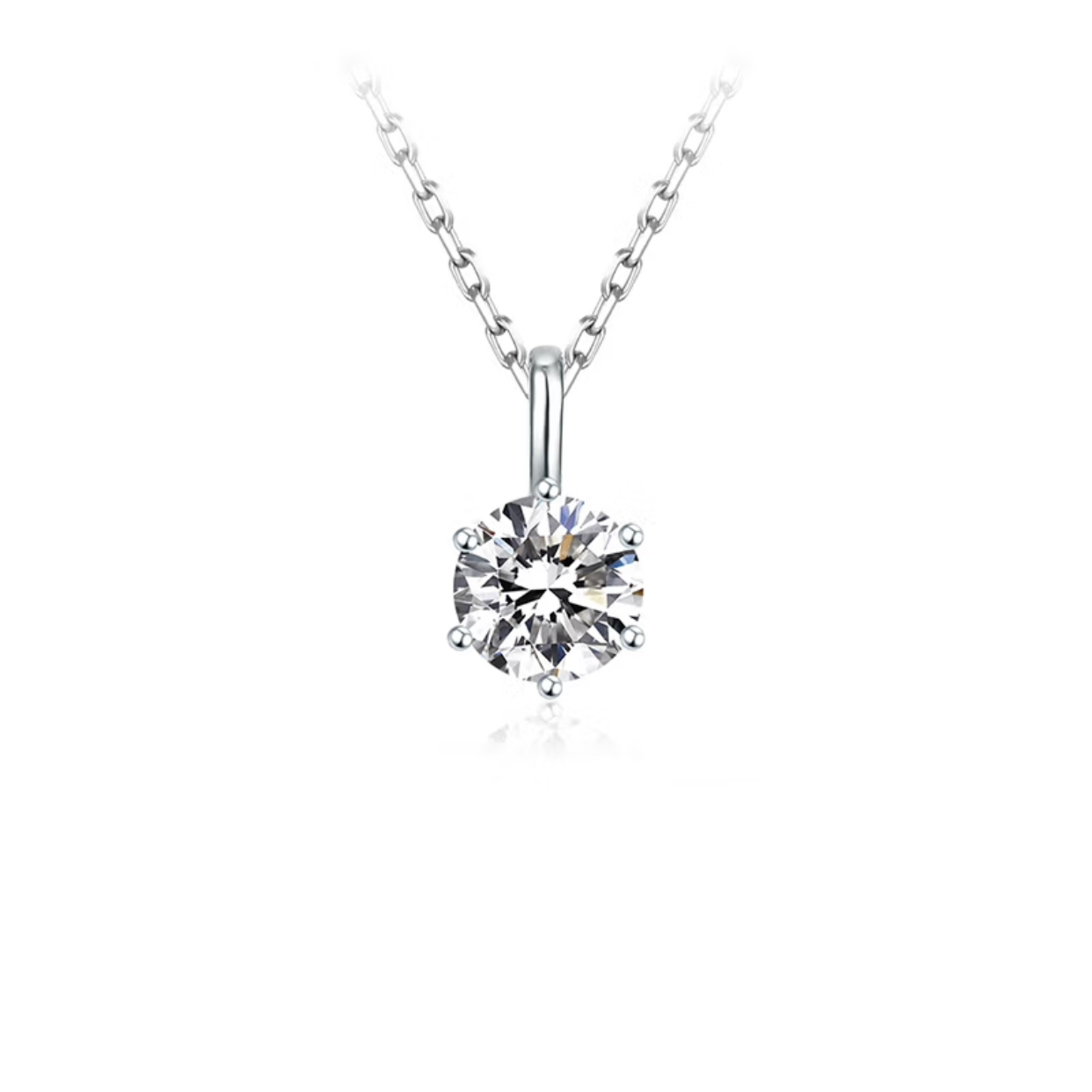 Classic Round Solitaire Diamond Necklace