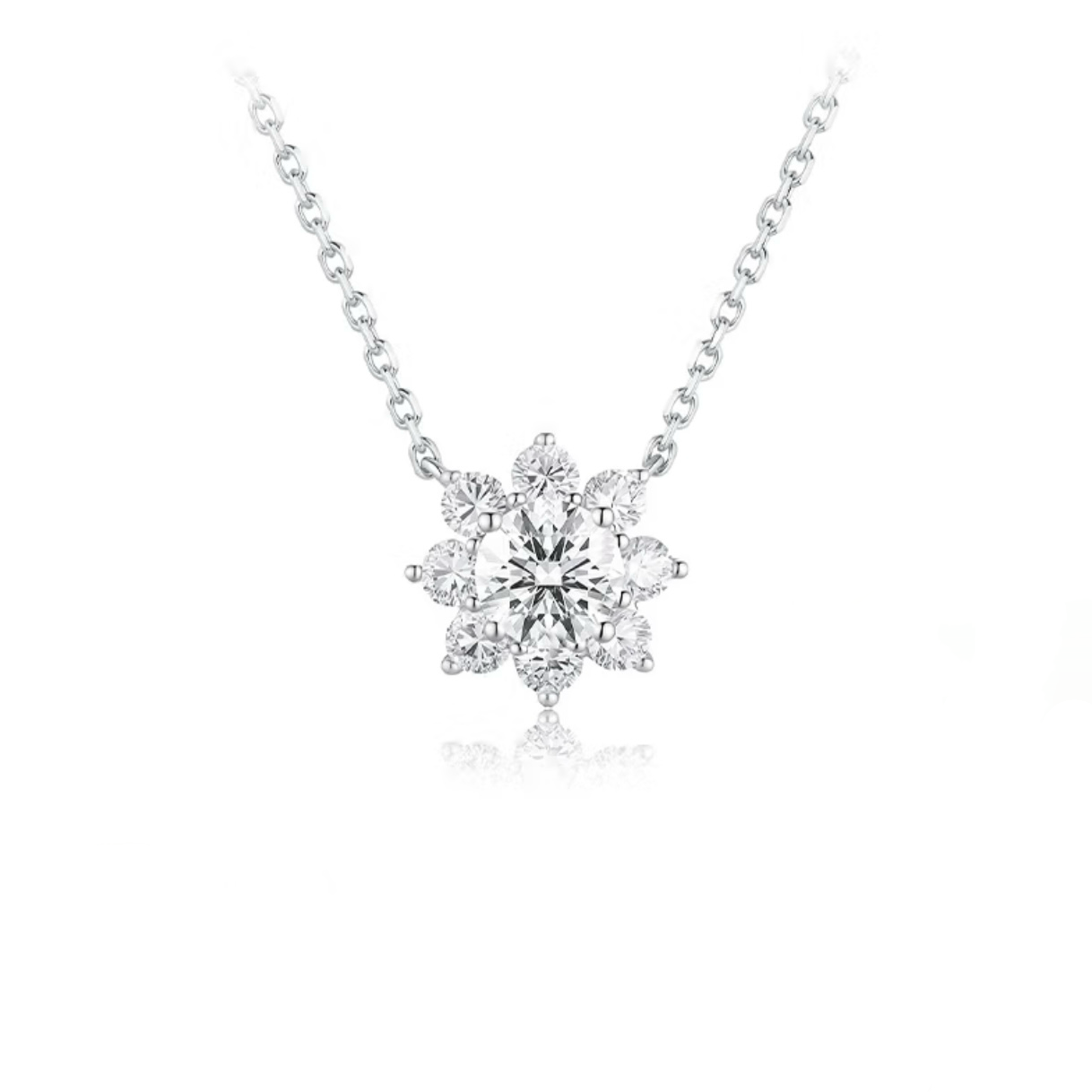 Floral Cluster Lab-Grown Diamond Necklace