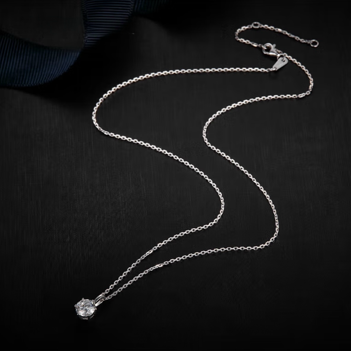 Classic Round Solitaire Diamond Necklace