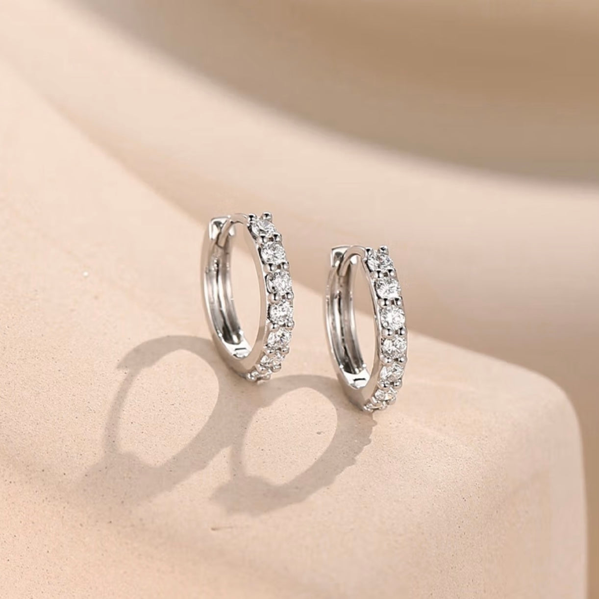 Lab Diamond Hoop Earrings in 14K Gold