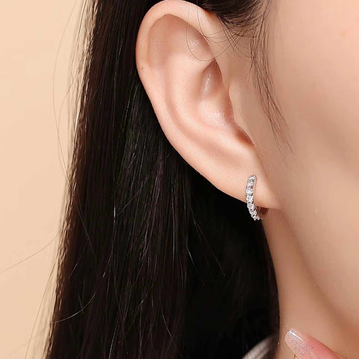 Lab Diamond Hoop Earrings in 14K Gold