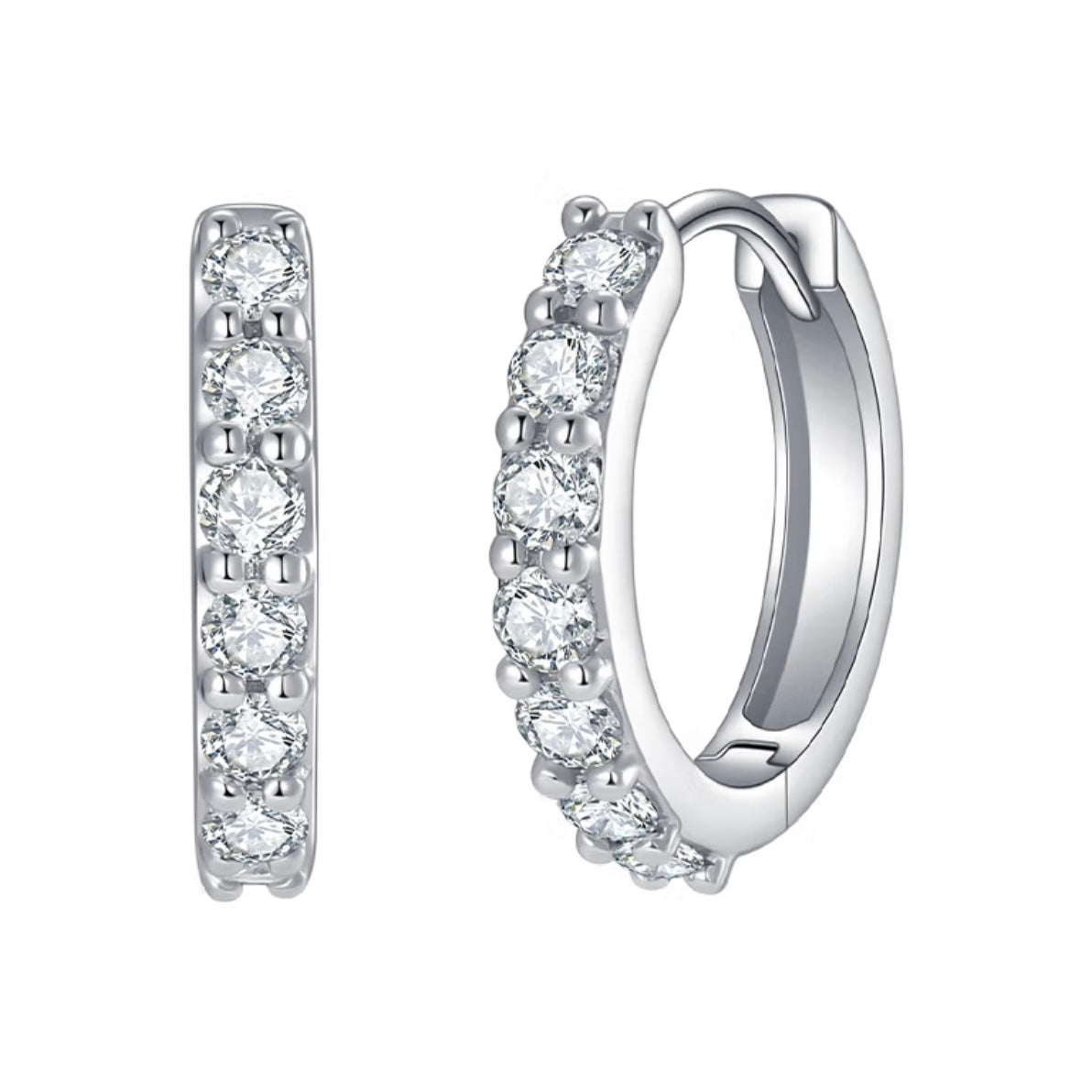 Lab Diamond Hoop Earrings in 14K Gold