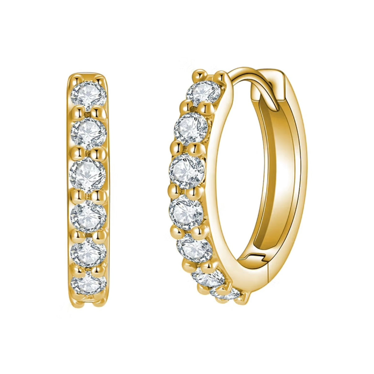Lab Diamond Hoop Earrings in 14K Gold