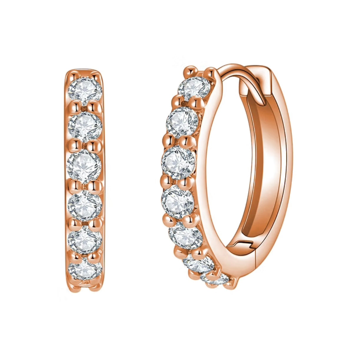 Lab Diamond Hoop Earrings in 14K Gold