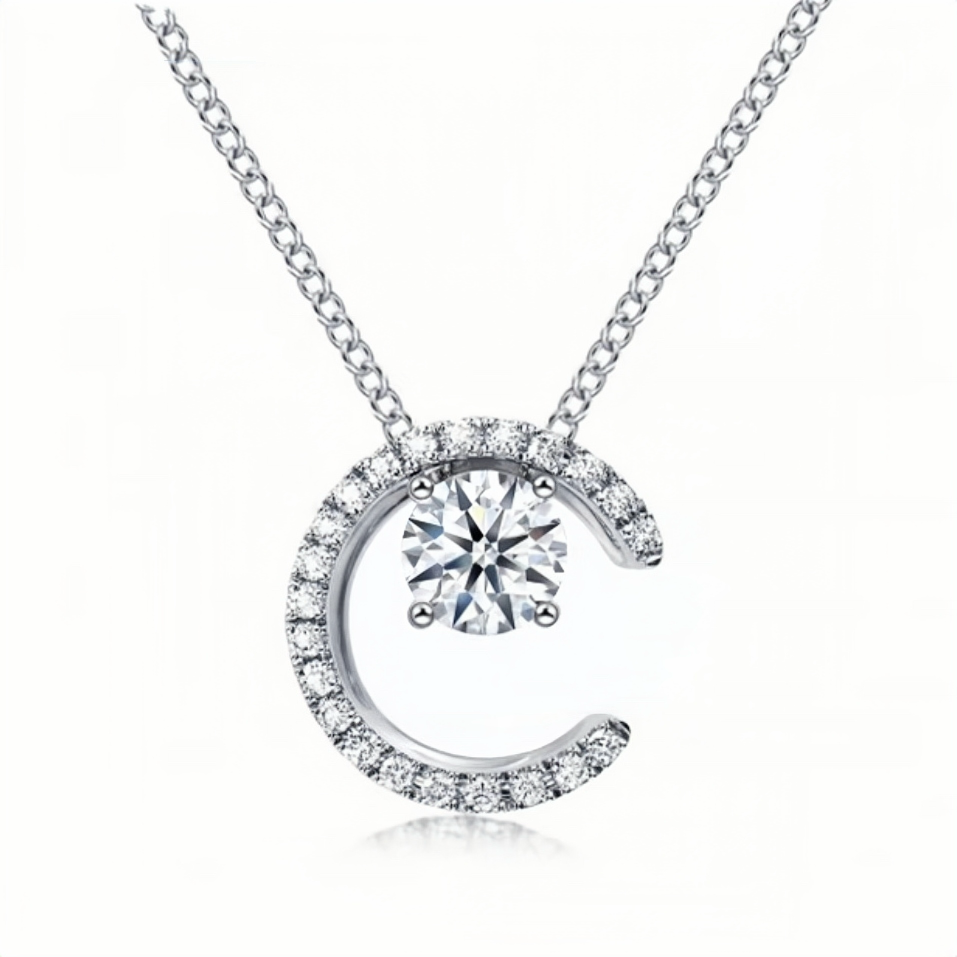 C-Shaped Diamond Necklace – Triple Wear