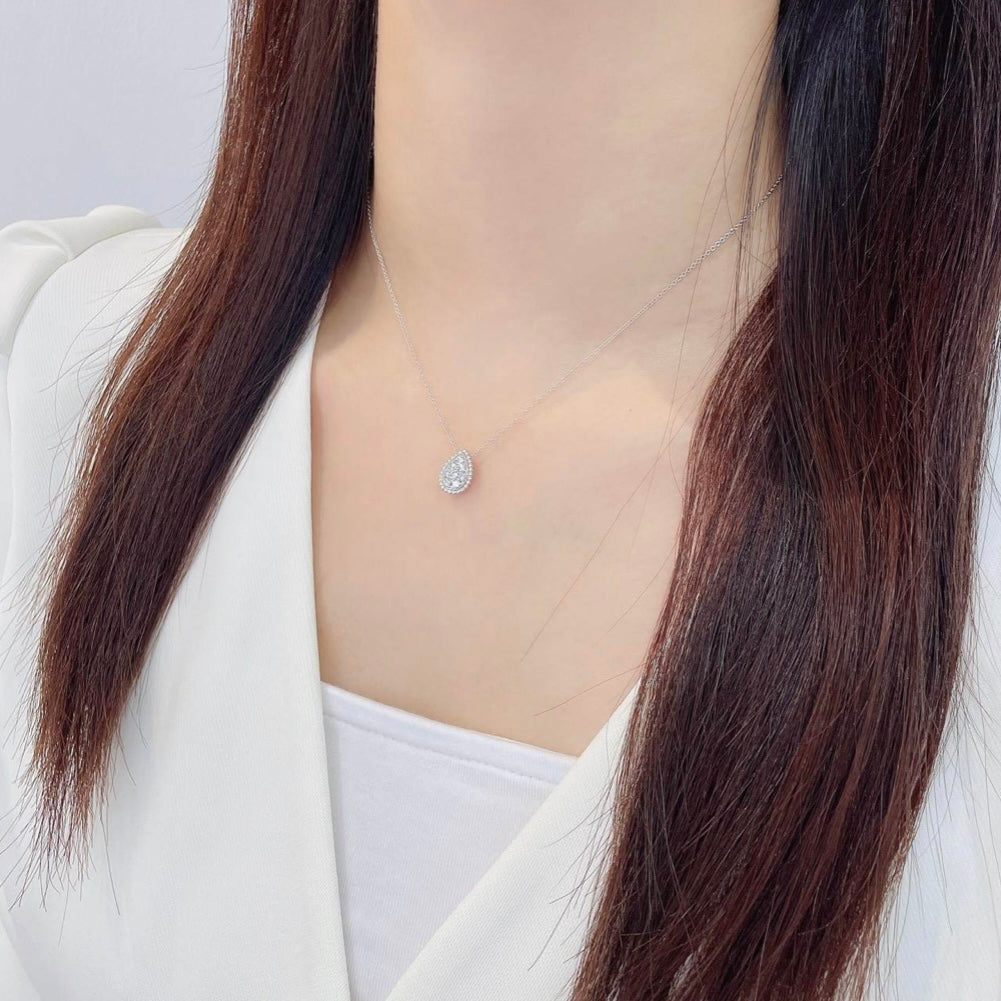 Teardrop Lab-Grown Diamond Necklace in Vintage Style