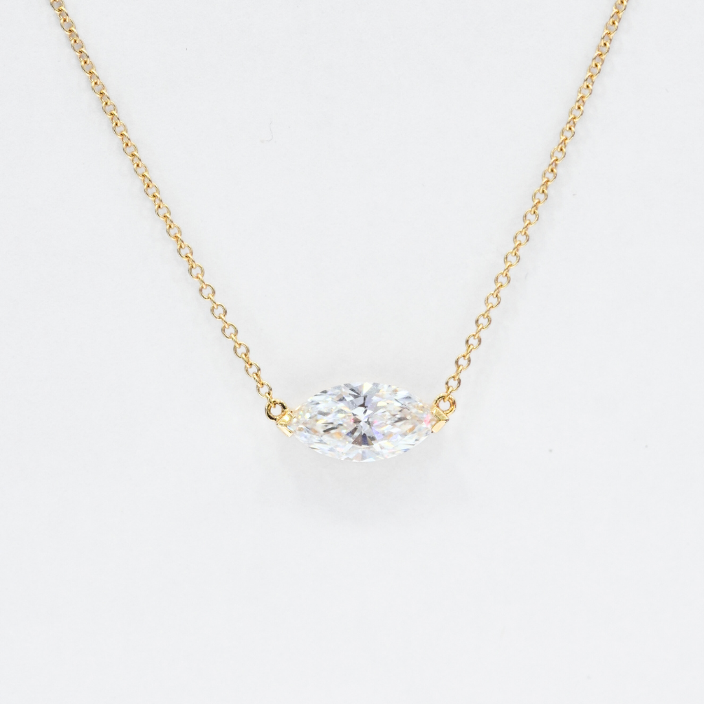 Marquise Solitaire Diamond Necklace