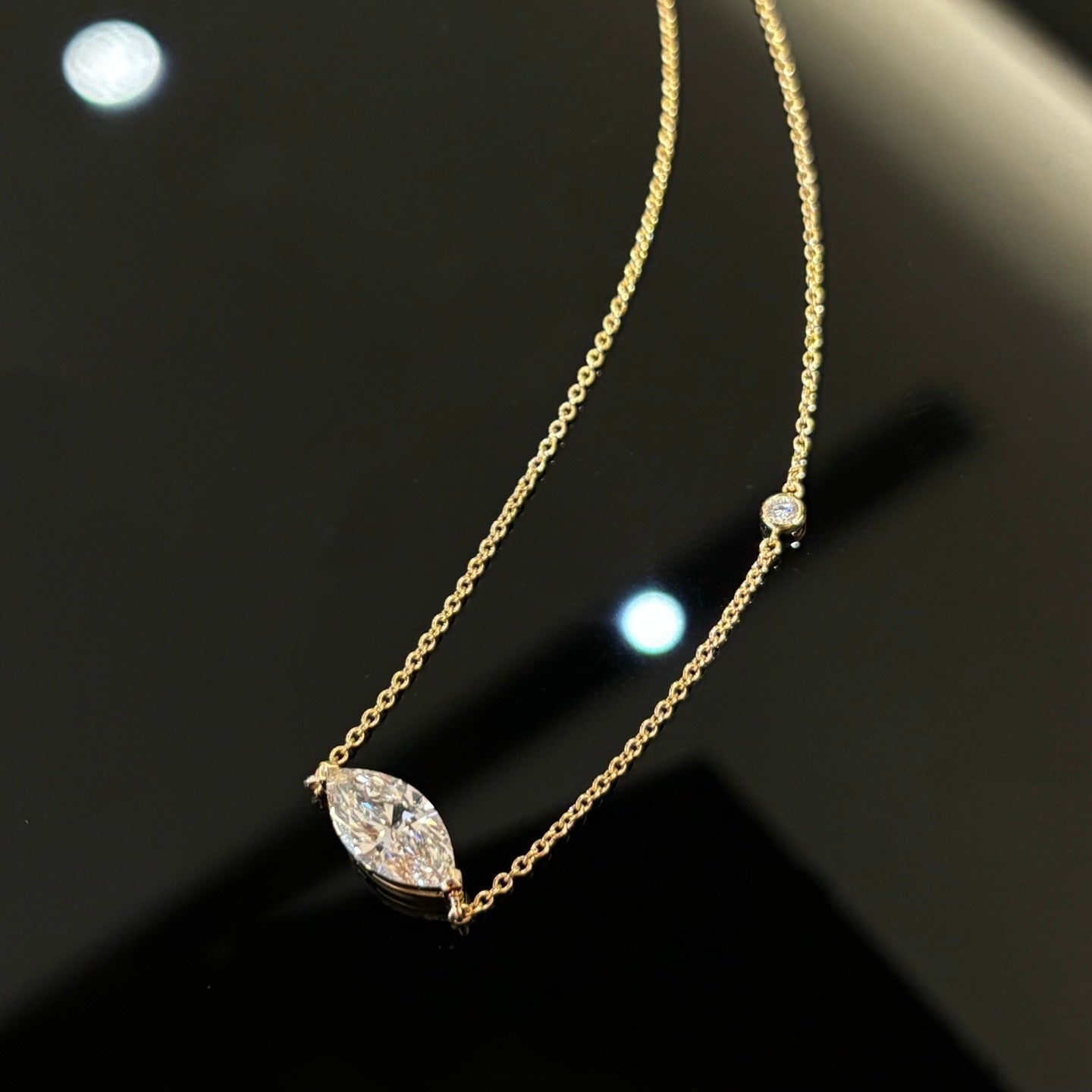 Marquise Solitaire Diamond Necklace