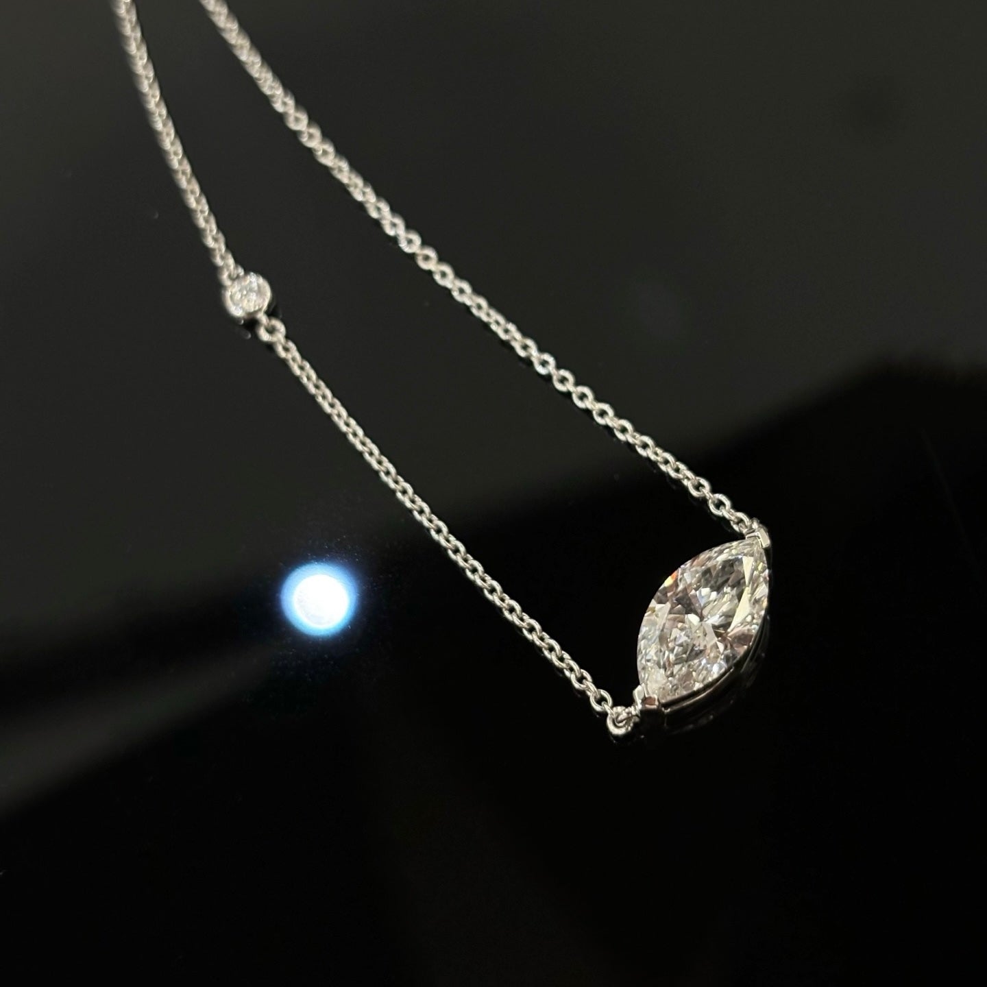 Marquise Solitaire Diamond Necklace
