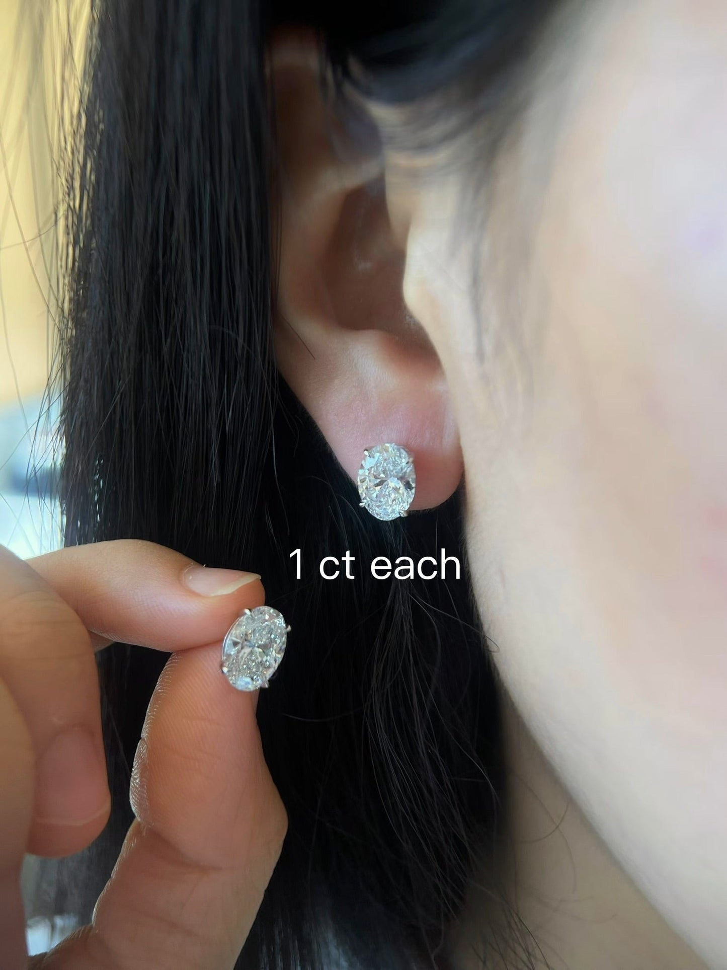 Oval Lab Diamond Studs