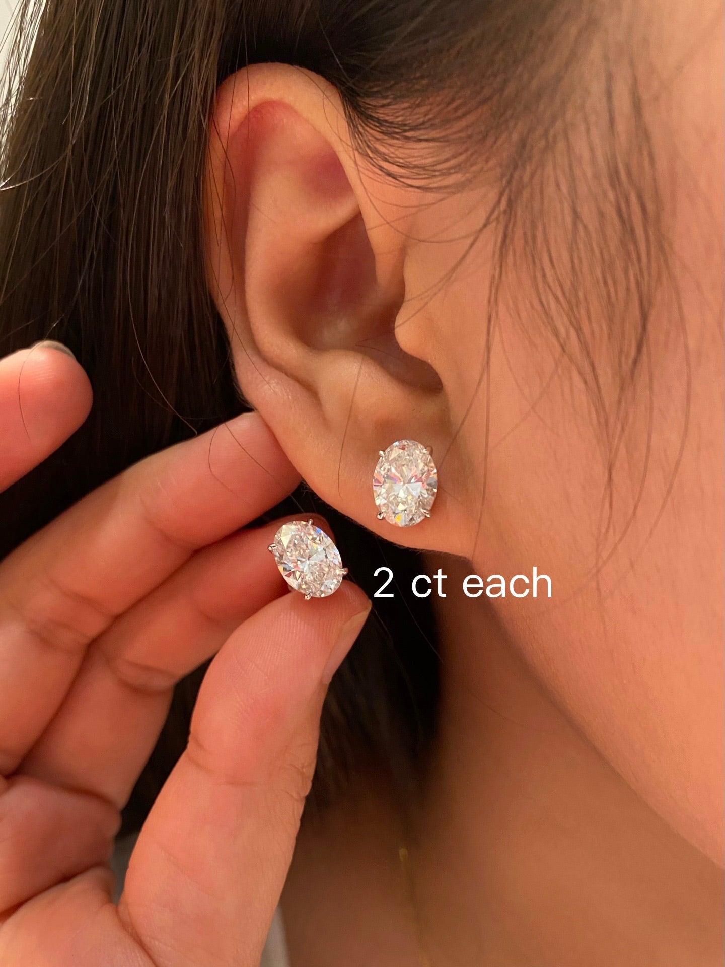 2ct Oval Lab-Grown Diamond Stud Earrings