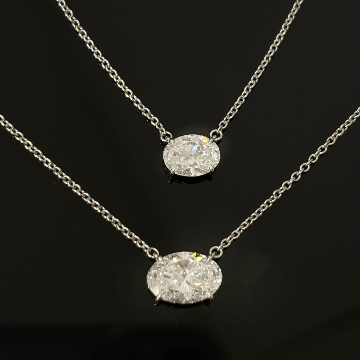 East-West Oval Lab Diamond Necklace
