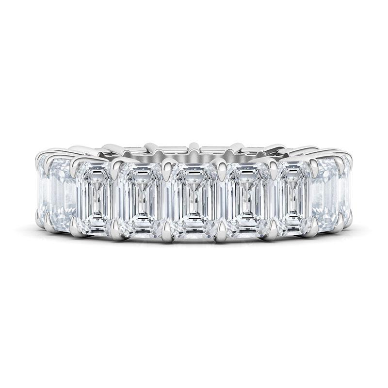 Emerald cut diamond eternity ring