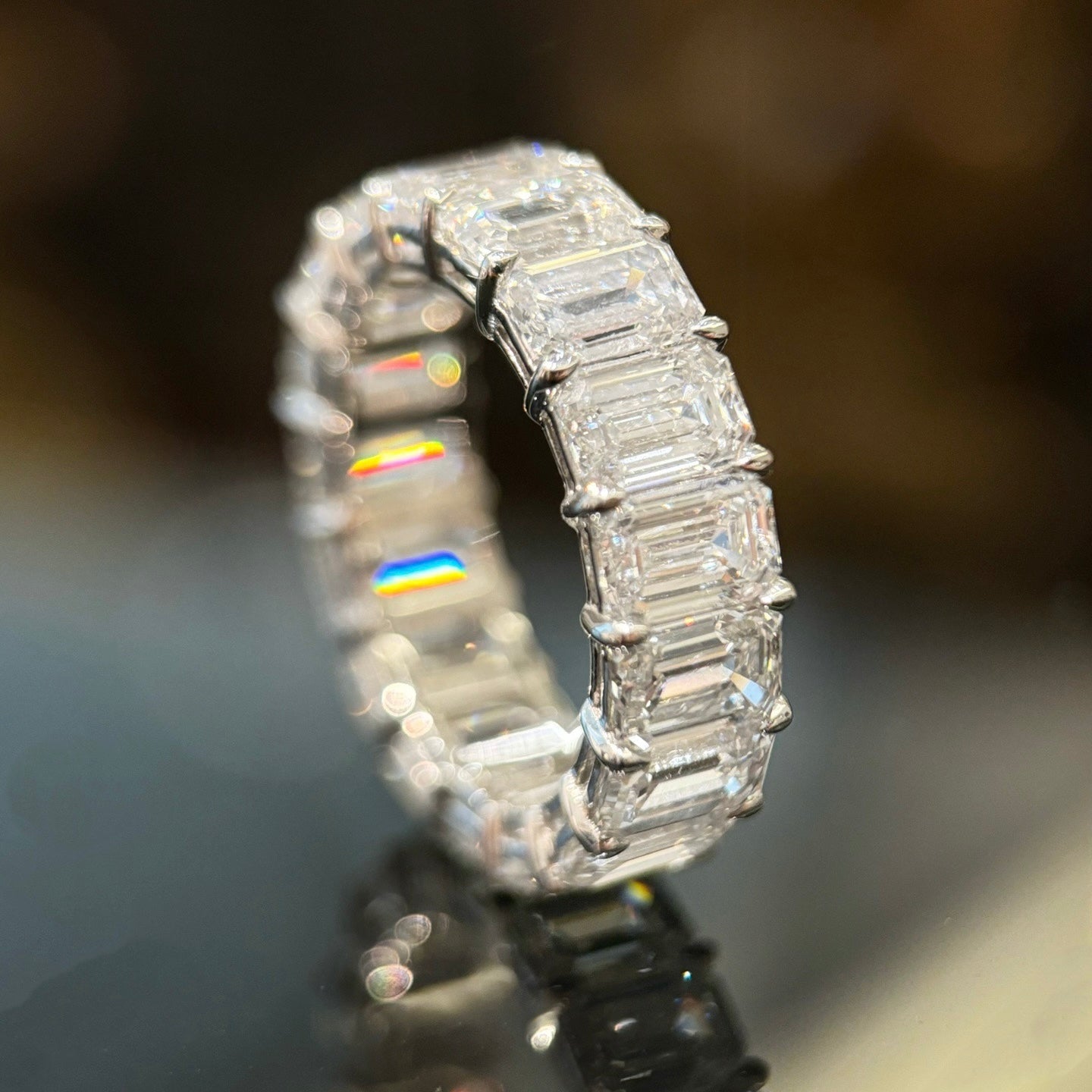 Emerald Cut Lab Diamond Eternity Ring