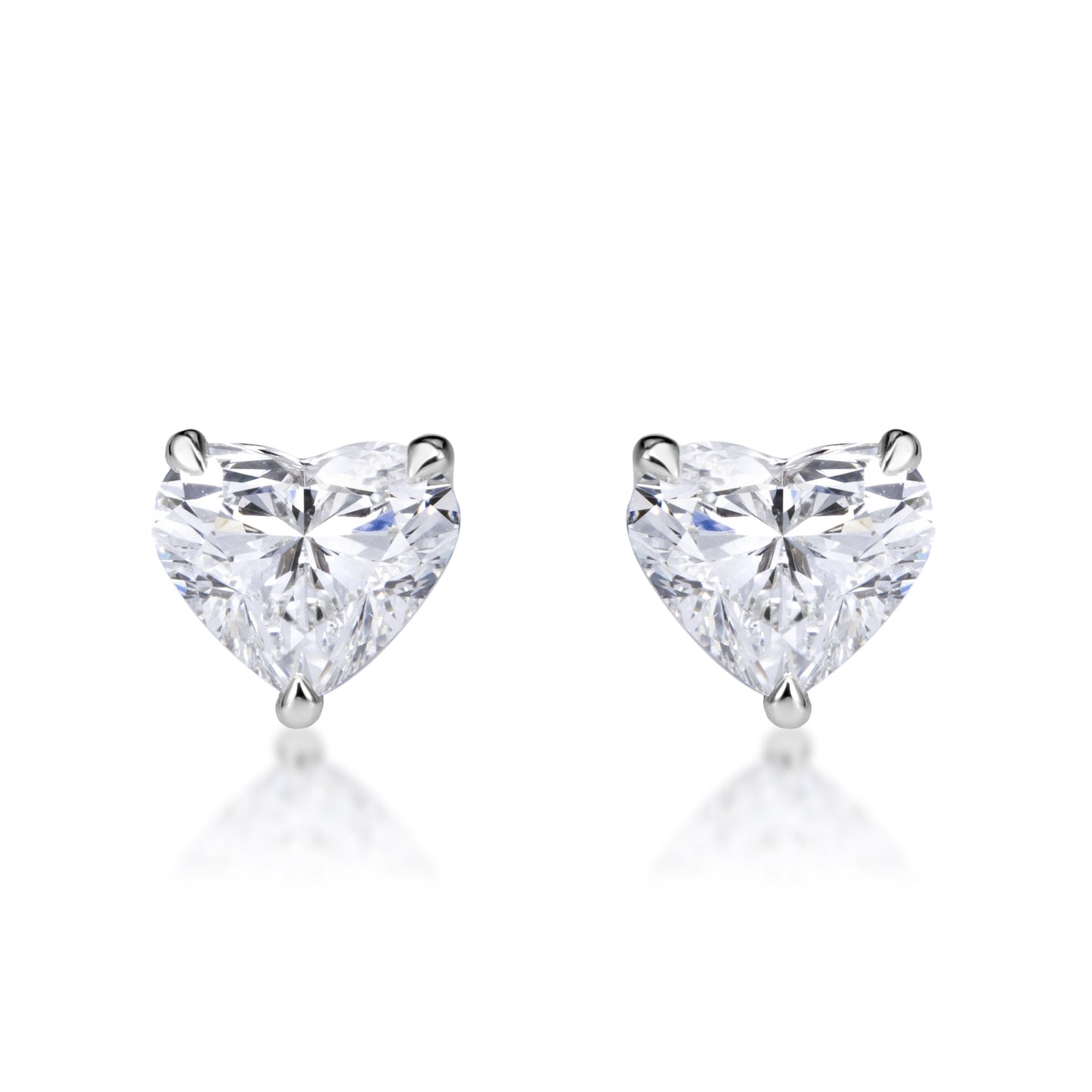 Heart shape diamond studs