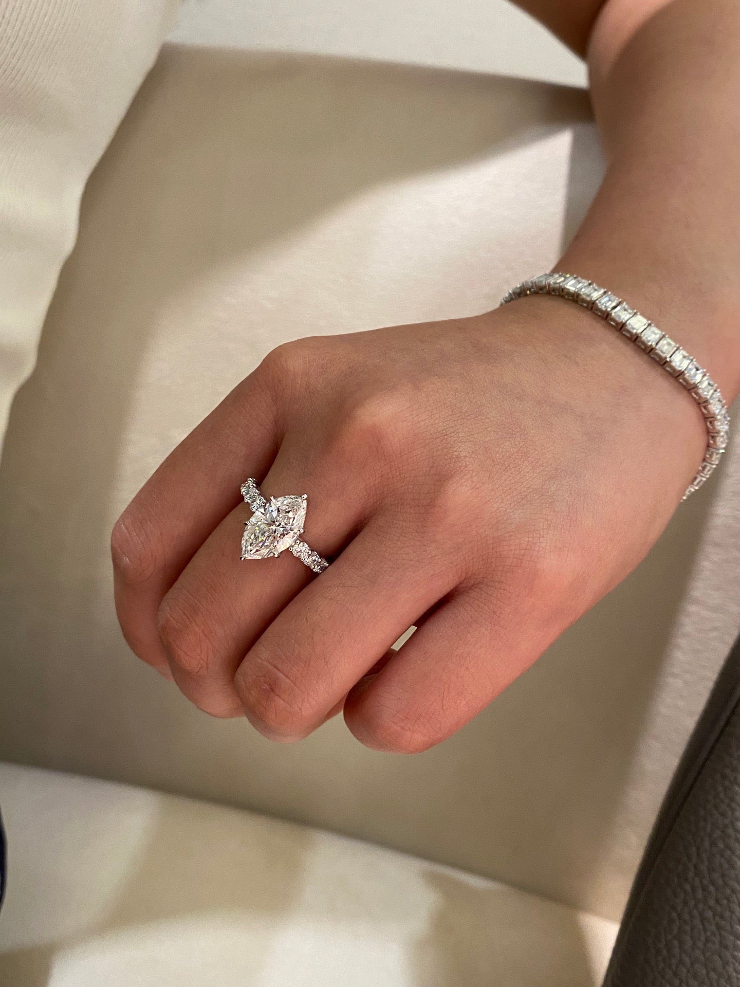 3 ct Marquise Lab-Grown Diamond Ring