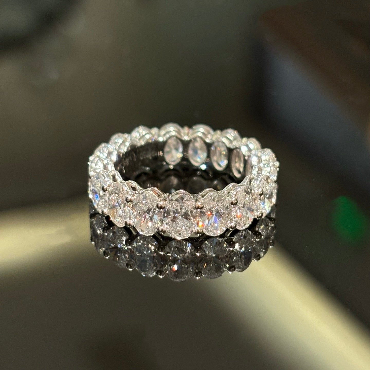 14k gold oval eternity ring