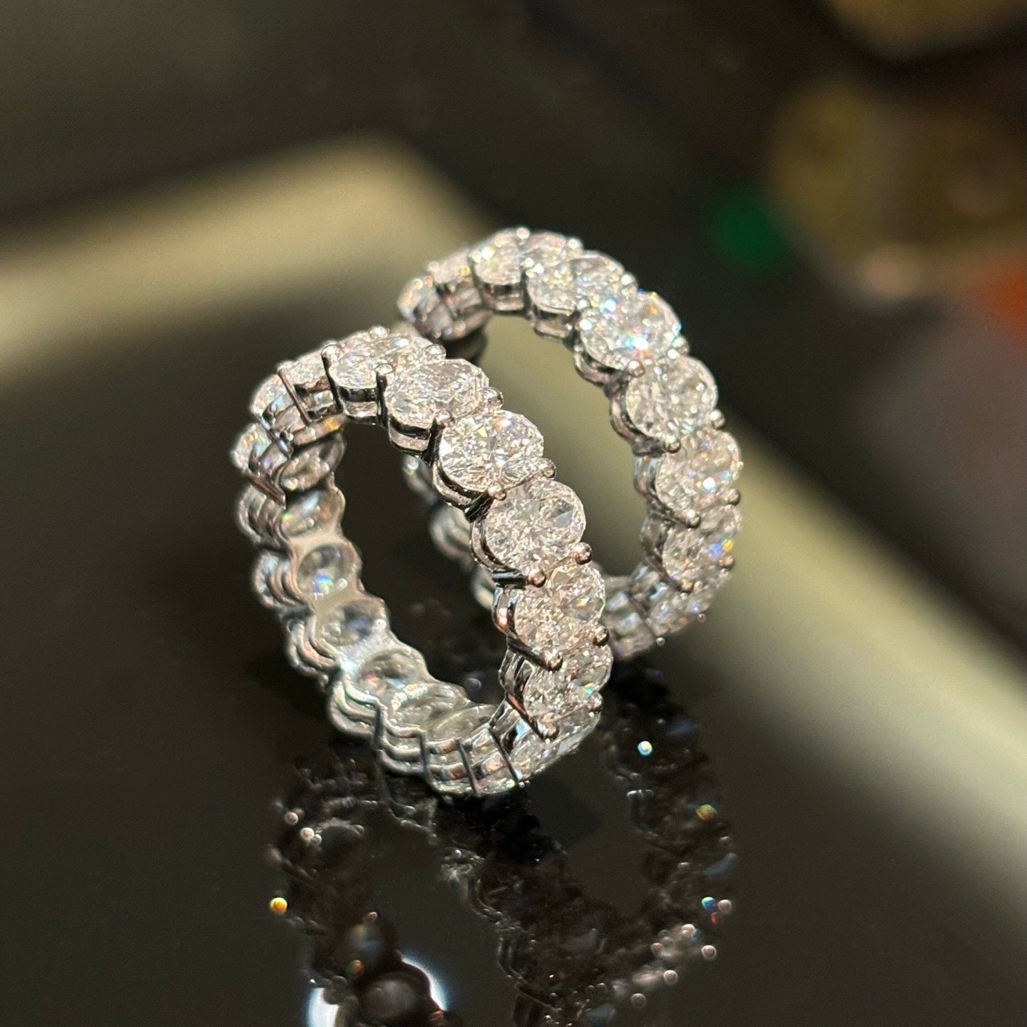 Oval lab diamond eternity band