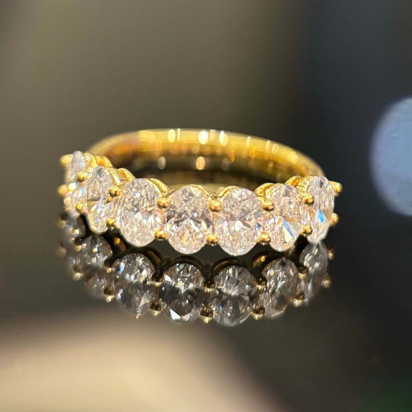 Oval Lab Diamond Half-Eternity Ring