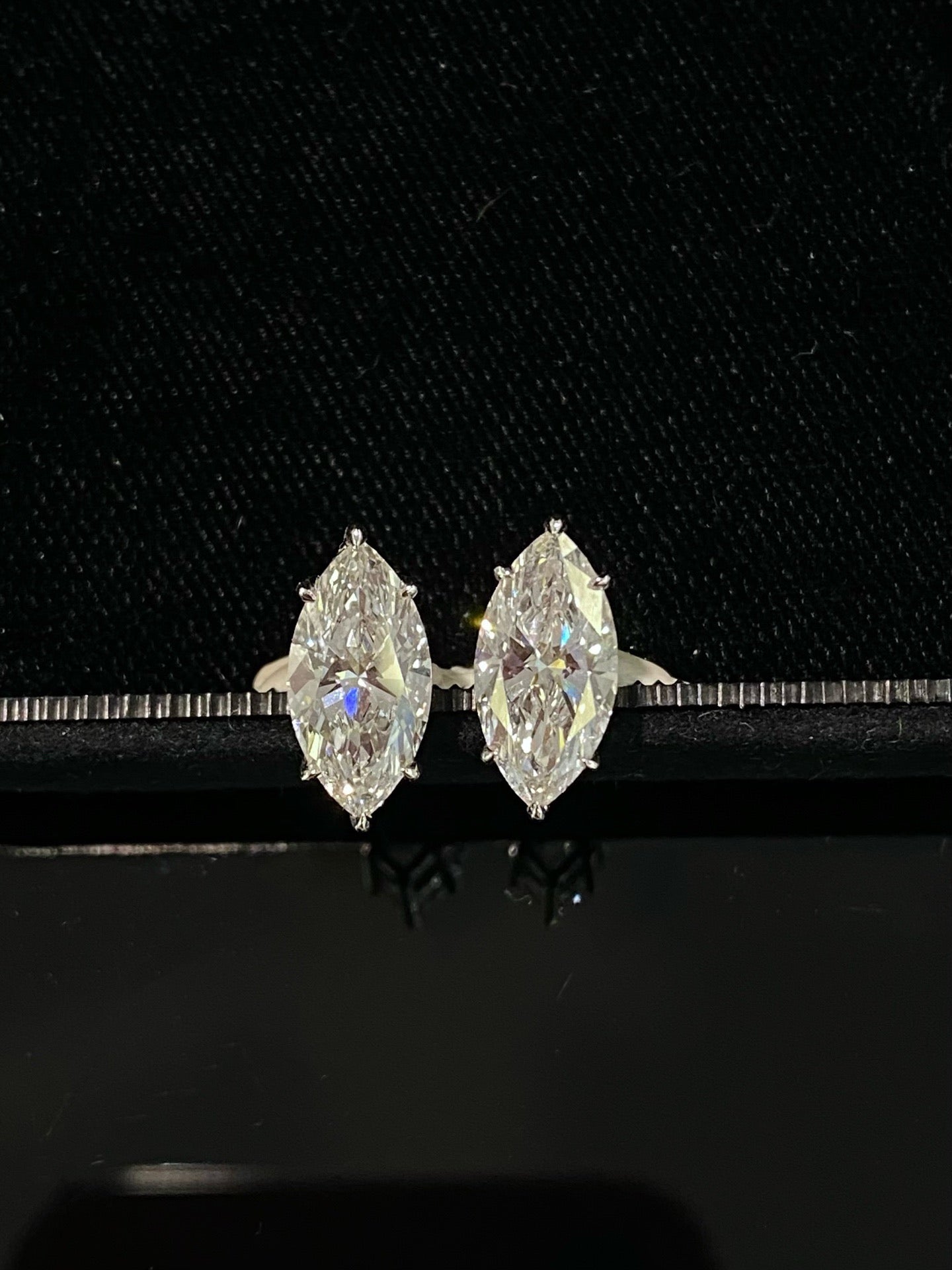 Lab-grown marquise diamond studs