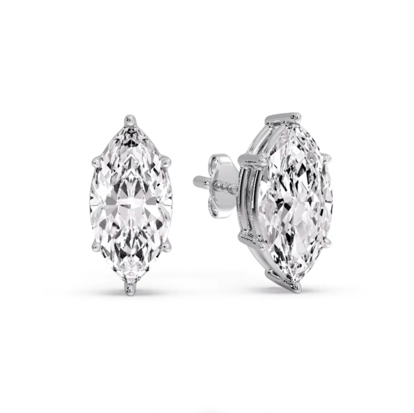 Marquise Cut Lab-Grown Diamond Prong Stud Earrings