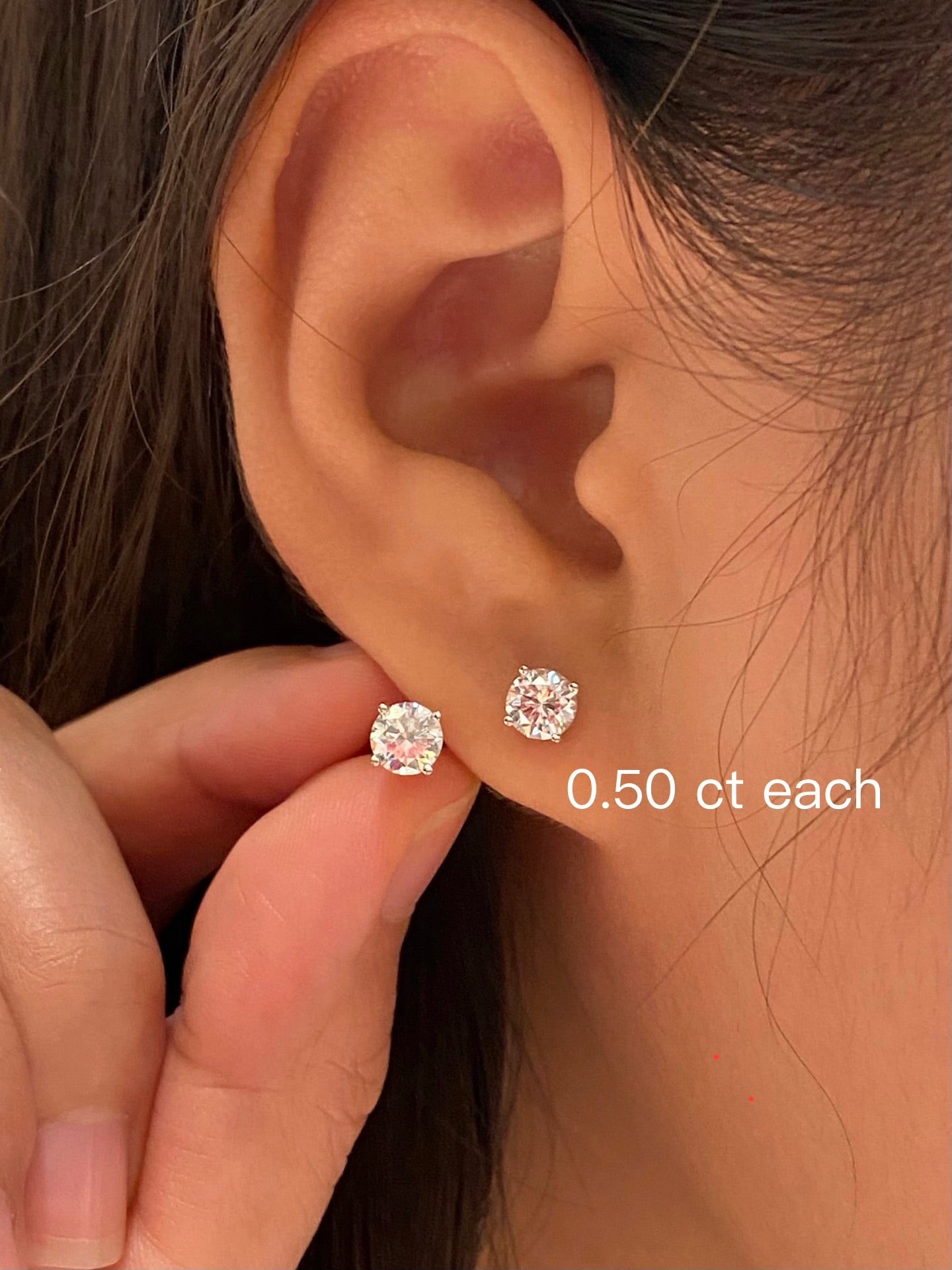Classic round diamond earrings