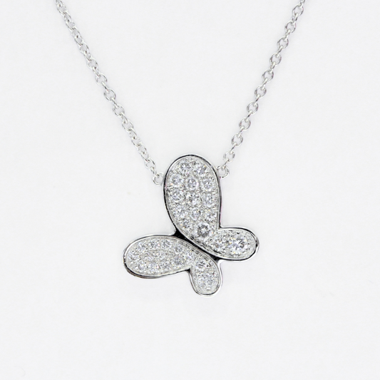 Sparkling Pavé-Set Butterfly Lab-Grown Diamond Necklace