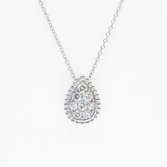 Teardrop Lab-Grown Diamond Necklace in Vintage Style